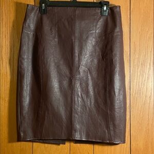 Express brown vegan leather pencil skirt